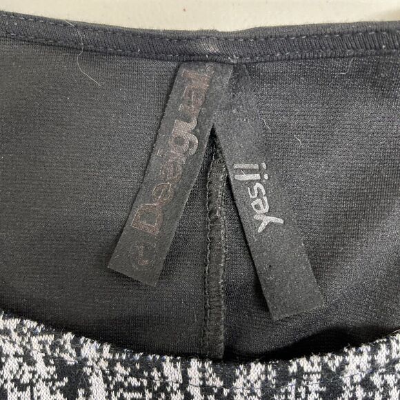 Desigual Sheath Dress Sz Large Ombré Colorblock Knit Appliqué Heart  Logo Artsy - Picture 9 of 14